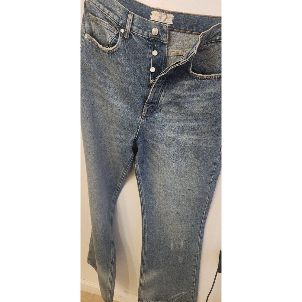 We the free jeans 32 | Free People Button Up Jeans 32 | wide leg | Distressed